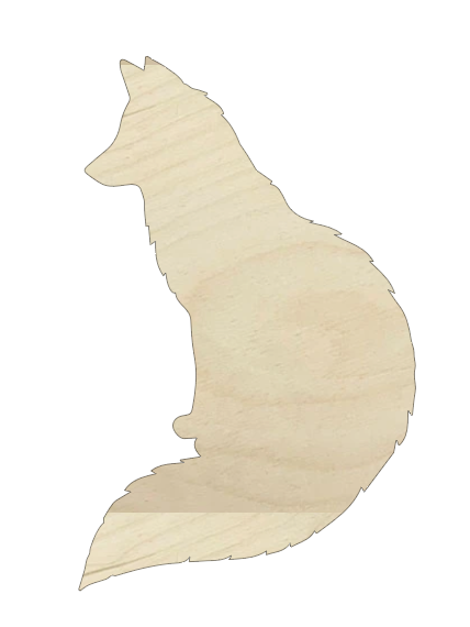 Fox Shape Unpainted Wooden Blank