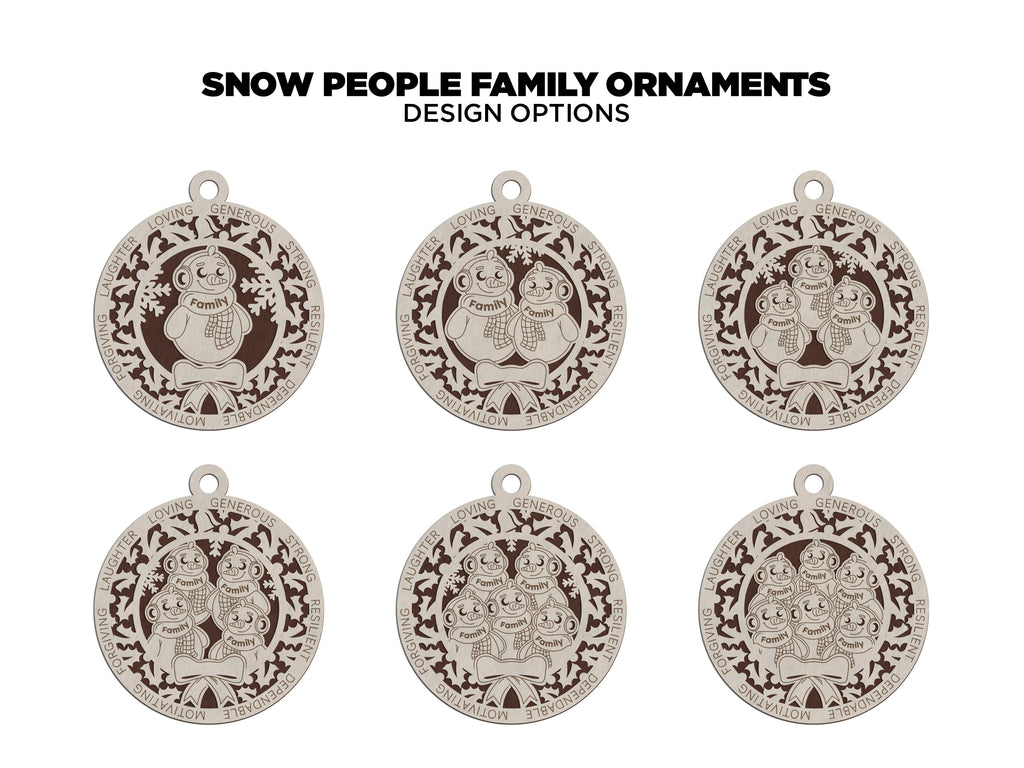 Customizable Snow Family Ornament