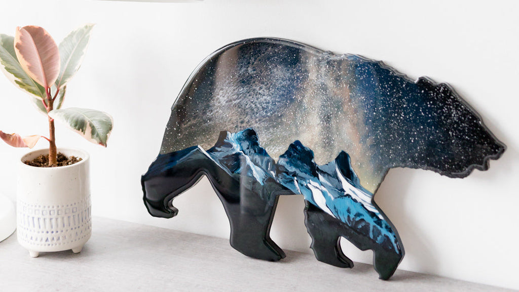 Three Sisters Milky Way Resin Art Bear