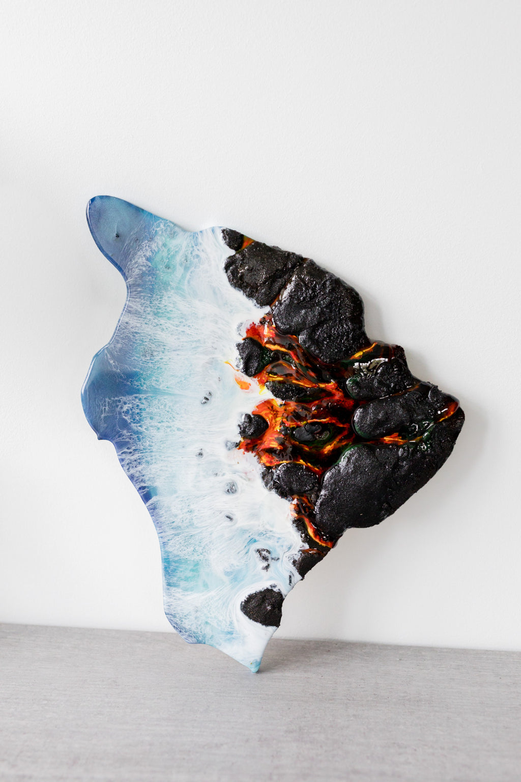 The Big Island Lava Flow Resin Art Piece