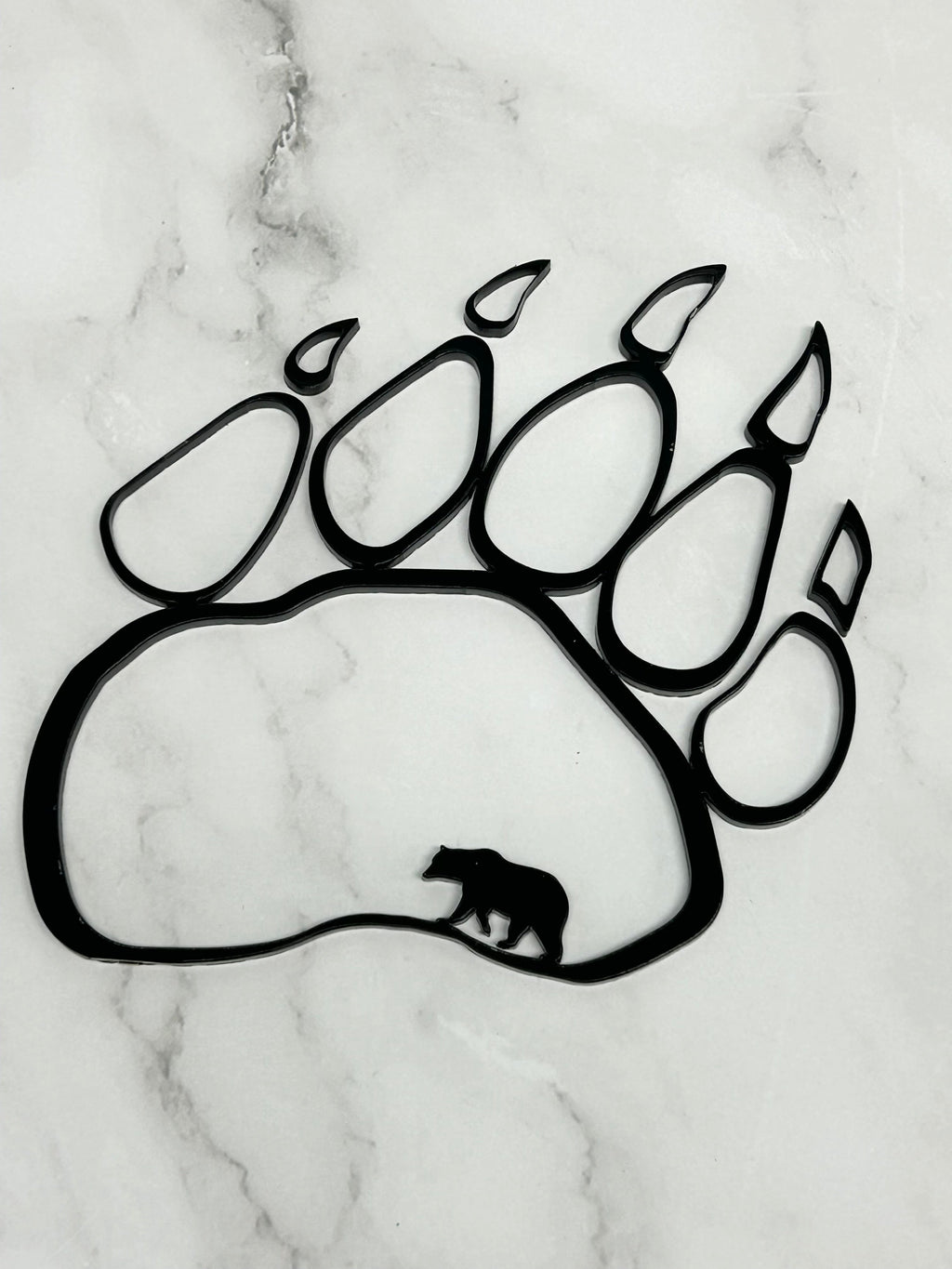 Mini Bear Paw Wood Shape With Silhouette Set LEFT PAW