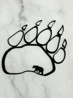 Mini Bear Paw Wood Shape With Silhouette Set LEFT PAW
