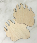RIGHT PAW Mini Bear Paw Wood Shape With Silhouette Set