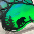 Bear Paw Northern Lights Resin Art