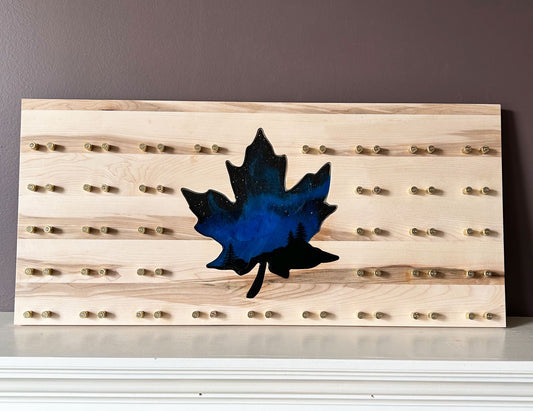 Thin Blue Line Northern Lights Maple Leaf Challenge Coin Board