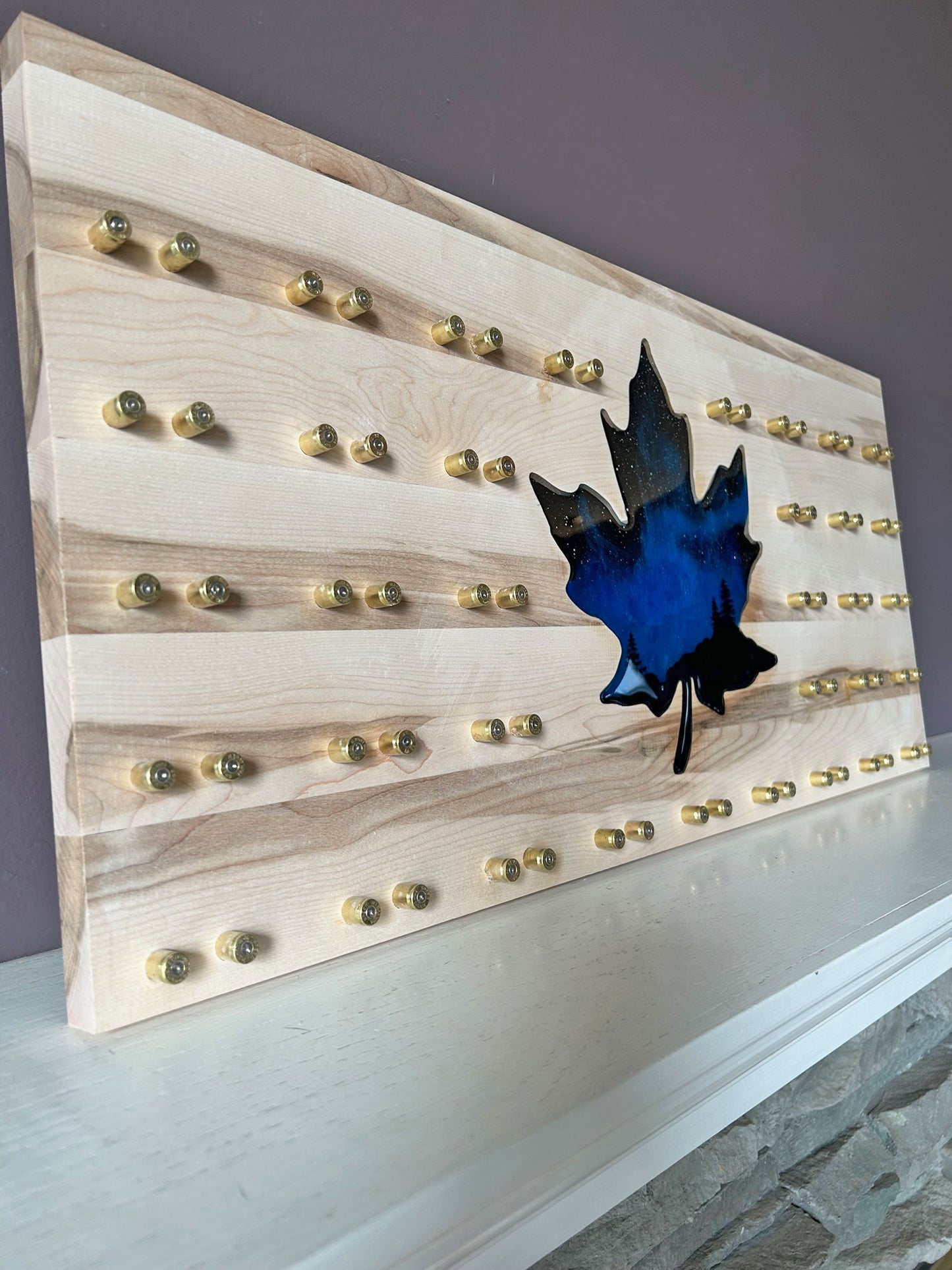 Thin Blue Line Northern Lights Maple Leaf Challenge Coin Board