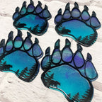 Mini Bear Paw Northern Lights Resin Art