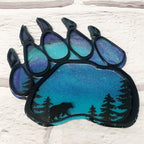 Mini Bear Paw Northern Lights Resin Art