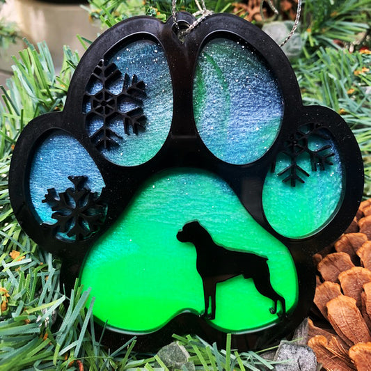 Northern Lights Resin Dog Breed Christmas Ornament
