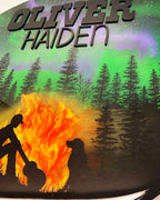 Northern Lights Campfire Resin Art Name Sign