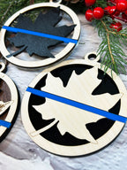 Canadian Thin Blue Line Christmas Ornament