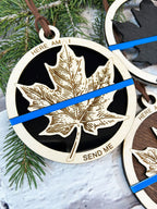 Canadian Thin Blue Line Christmas Ornament