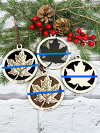 Canadian Thin Blue Line Christmas Ornament