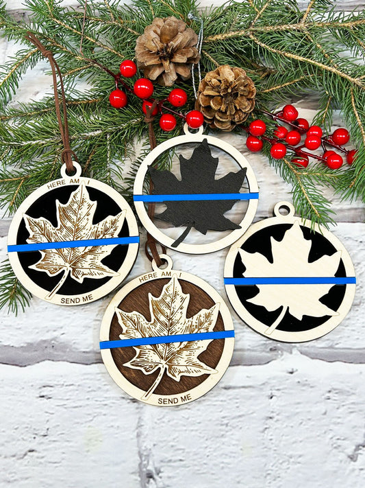 Canadian Thin Blue Line Christmas Ornament