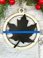 Canadian Thin Blue Line Christmas Ornament