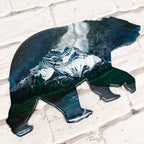 Cascade Mountain Milky Way Resin Art Bear