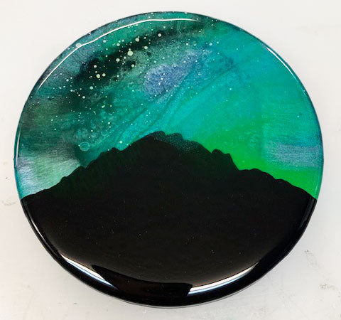 Rocky Mountain Northern Lights Resin Coaster Set