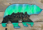 Castle Mountain Northern Lights Resin Art Bear