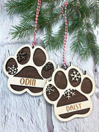 Personalized Paw Print Cat or Dog Ornament