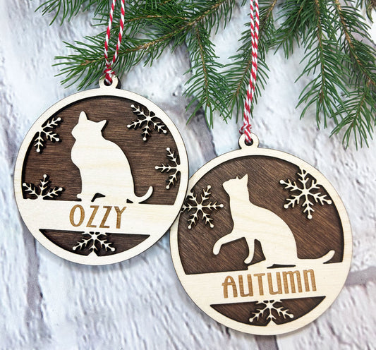 Personalized Round Cat Ornament