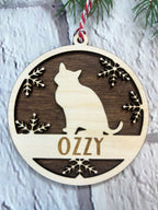 Personalized Round Cat Ornament
