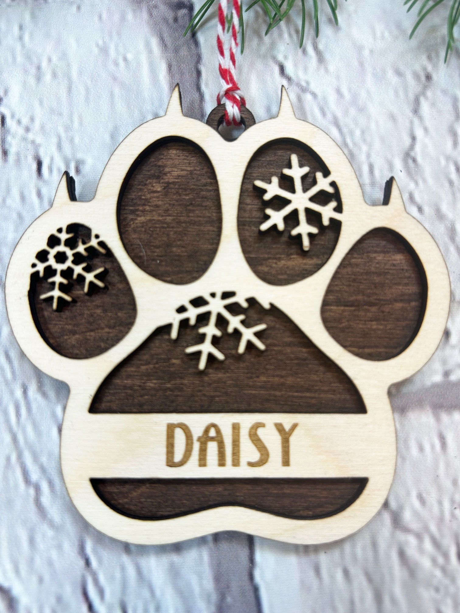 Personalized Paw Print Cat or Dog Ornament