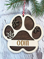 Personalized Paw Print Cat or Dog Ornament