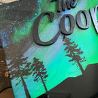 Northern Lights Resin Art Family Name Sign