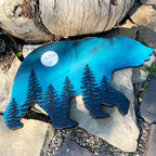 Full Moon Northern Lights Bear Art