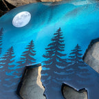 Full Moon Northern Lights Bear Art