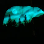 Full Moon Northern Lights Bear Art