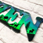 Northern Lights Resin Art Name Sign