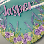 Lavender and Roses Resin Art Name Sign