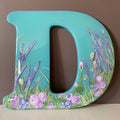 Glow-In-The-Dark Lavender and Roses Resin Art Letter