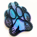 Mini Wolf Paw Northern Lights Resin Art