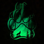 Mini Wolf Paw Northern Lights Resin Art
