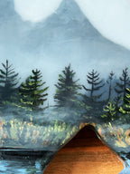 Peaceful Morning Light Three Sisters Mountain Resin Art Bear