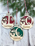 Monogram Snowman Ornament