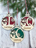 Monogram Snowman Ornament