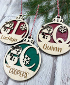 Monogram Snowman Ornament
