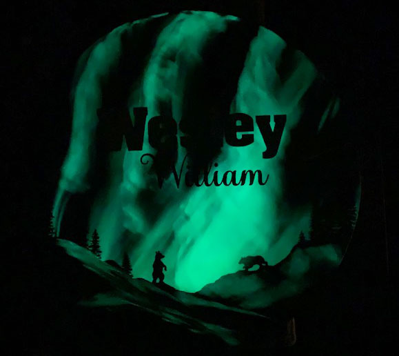 Northern Lights Resin Art Name Sign