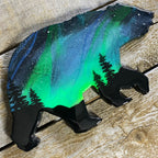 Green Northern Lights Bear Art