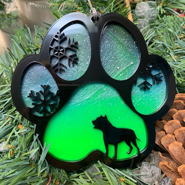 Northern Lights Resin Dog Breed Christmas Ornament