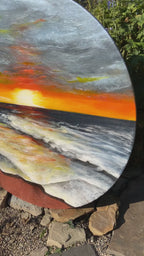 Maui Sunset Ocean Resin Artwork