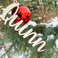 Wood Christmas Stocking and Gift Name Tag Ornaments