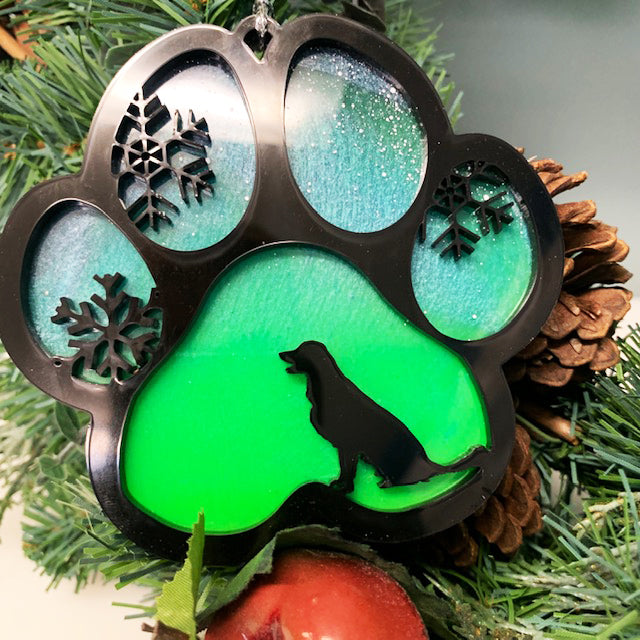 Northern Lights Resin Dog Breed Christmas Ornament