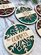 Personalized Round Snowflake Ornament