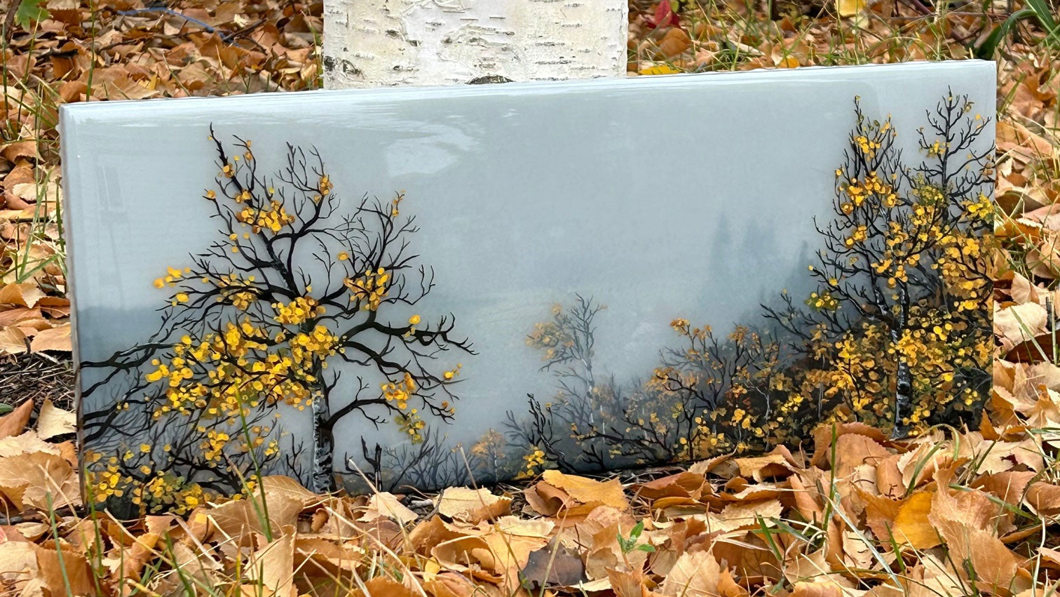 foggy autumn resin art
