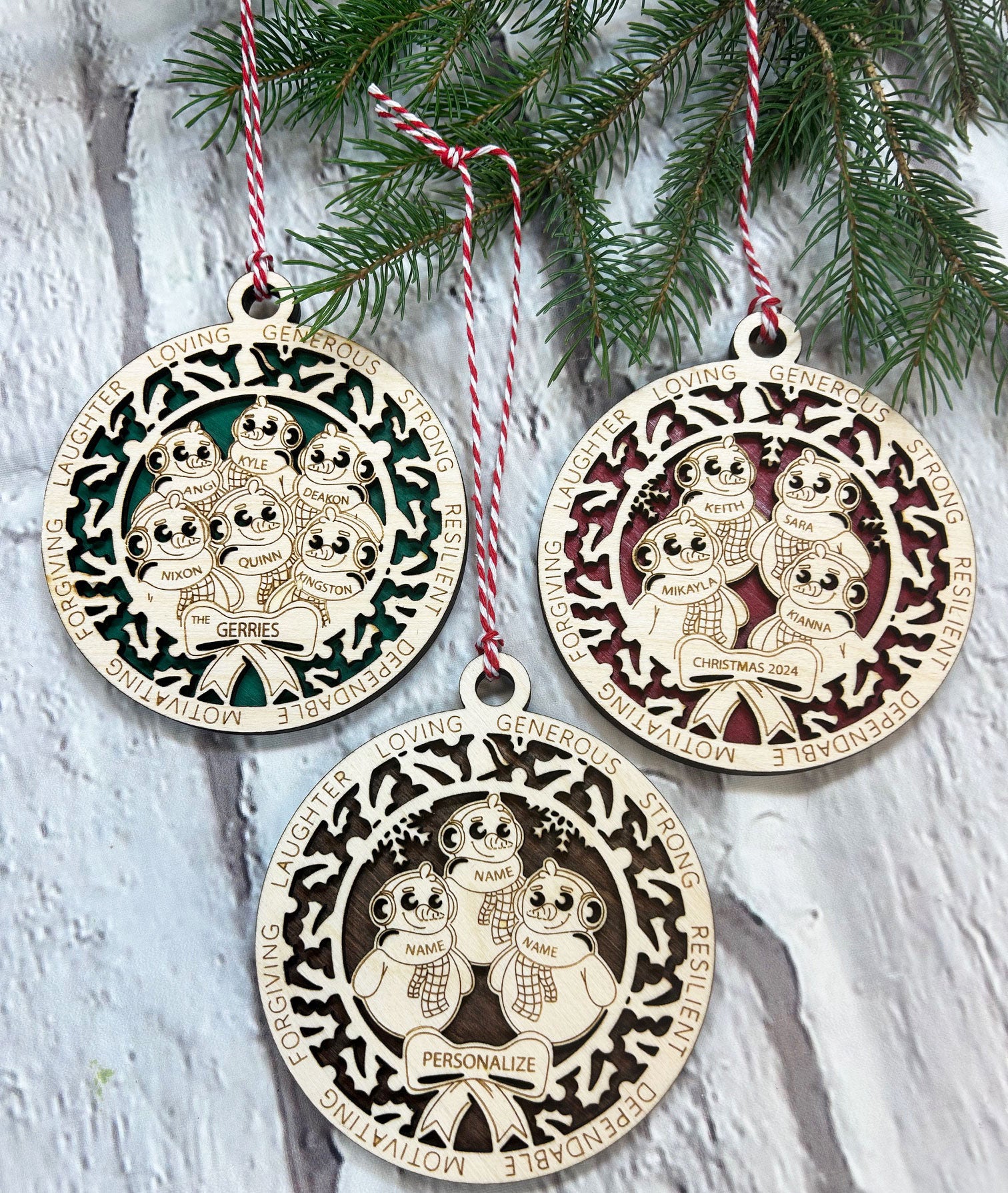 Customizable Snow Family Ornament