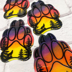 Mini Wolf Paw Northern Lights Resin Art
